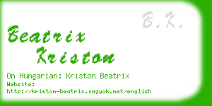 beatrix kriston business card